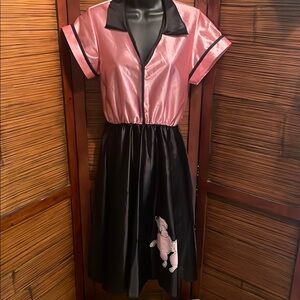 Halloween Poodle Skirt Costume - Womens sz 6 small Pink/Black Disguise The Limit